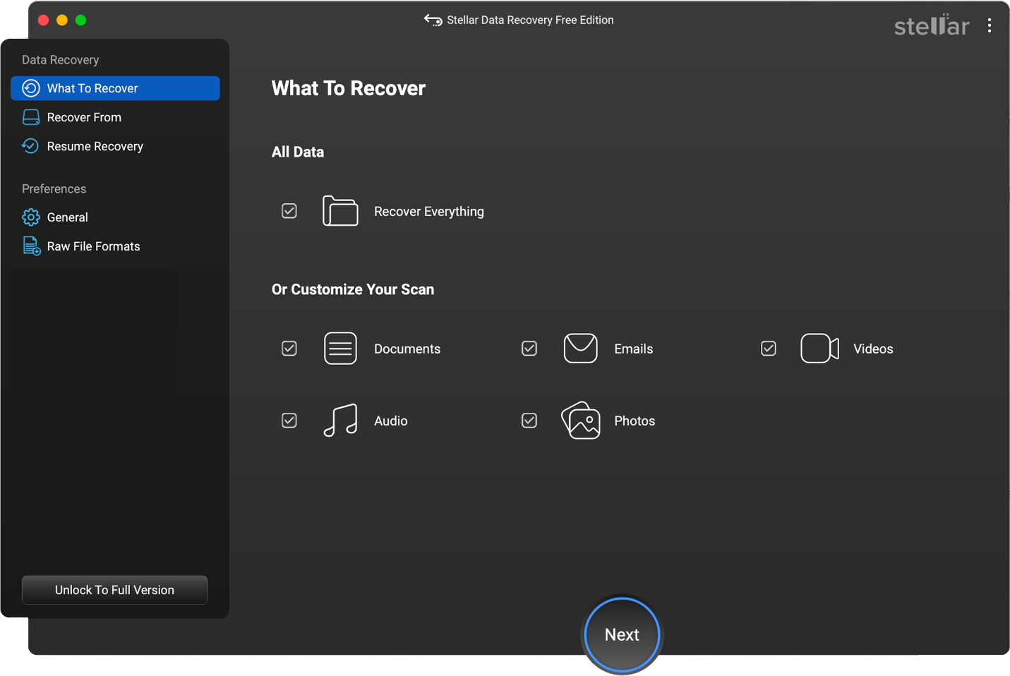 Stellar Data Recovery Free Edition